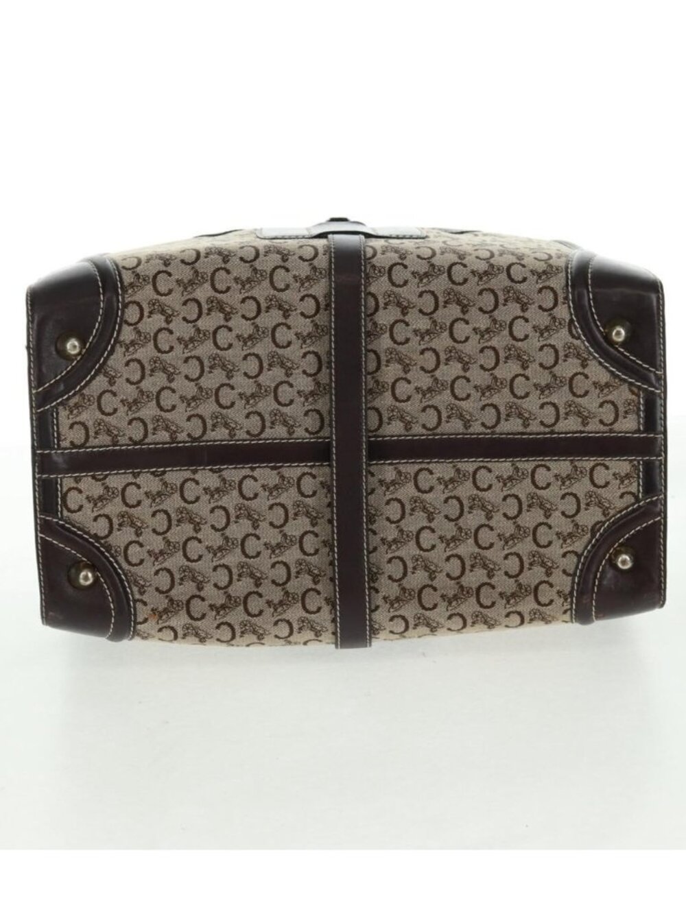 CELINE C Sulky Boston Bag Canvas Brown Gold - Picture 4 of 16